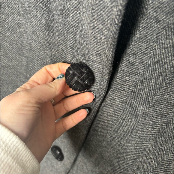 J Crew wool blend grey button up winter coat - Picture 3 of 4